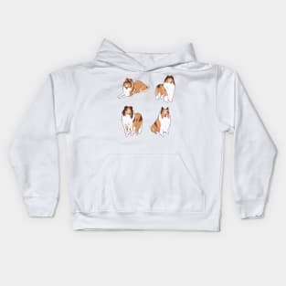 Collie dog pack Kids Hoodie